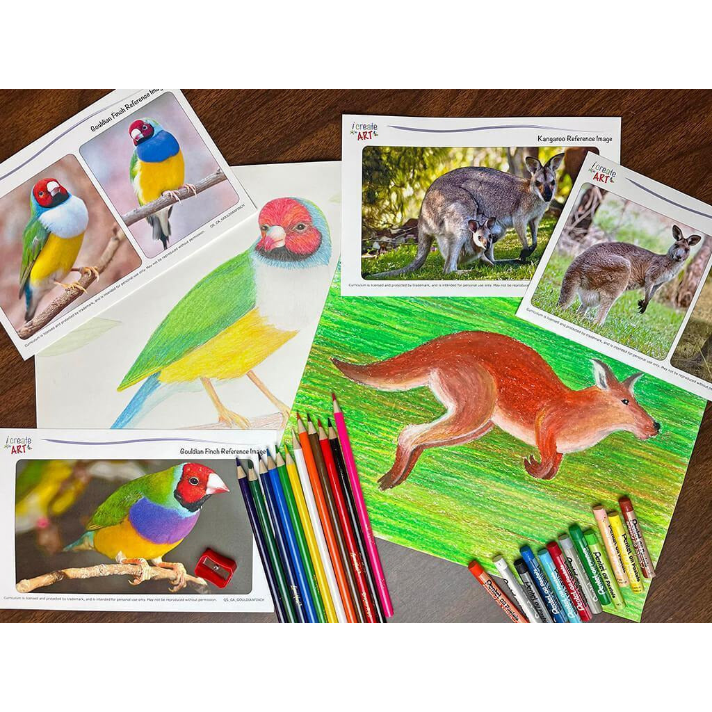 CA: Gouldian Finch/Kangaroo I Create Art