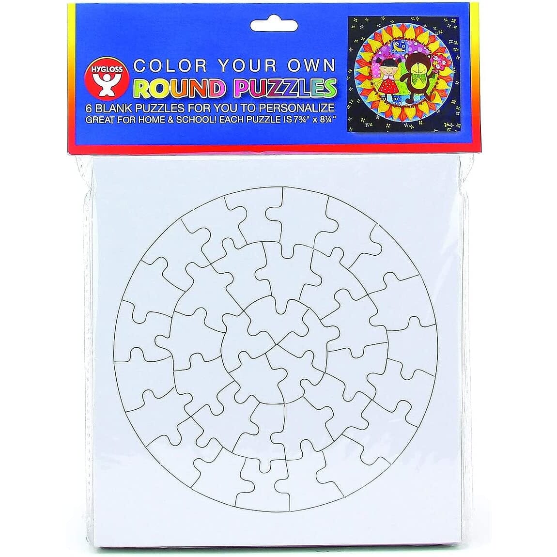 Blank Puzzles Arts & Crafts Hygloss Circular Puzzle Pack