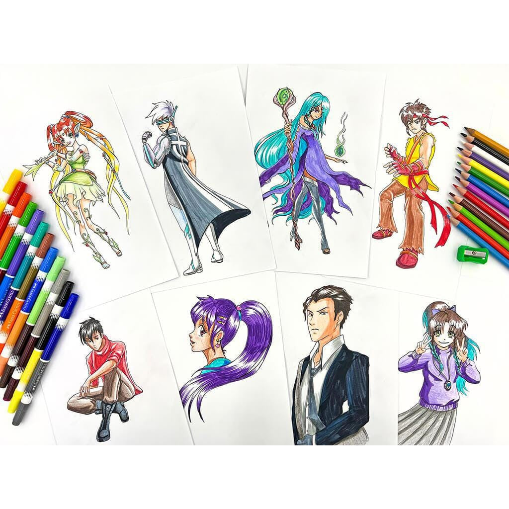 Bundle: Anime Super: Character & Poses Drawing & Painting Kits I Create Art