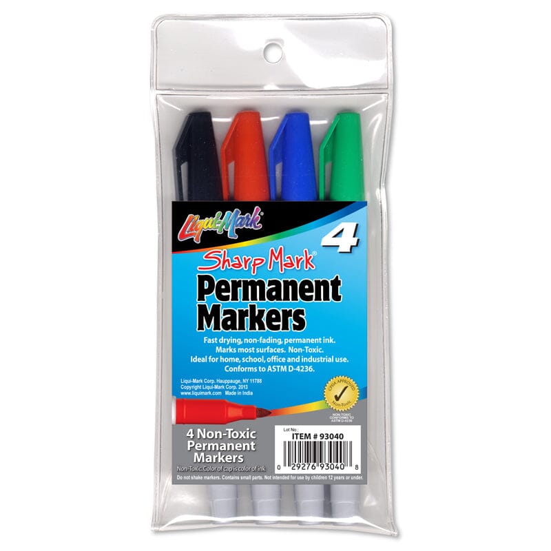 Markers (Sharp Mark Fine Point) Drawing & Painting Kits Liqui Mark 4 Pack Assorted Colors