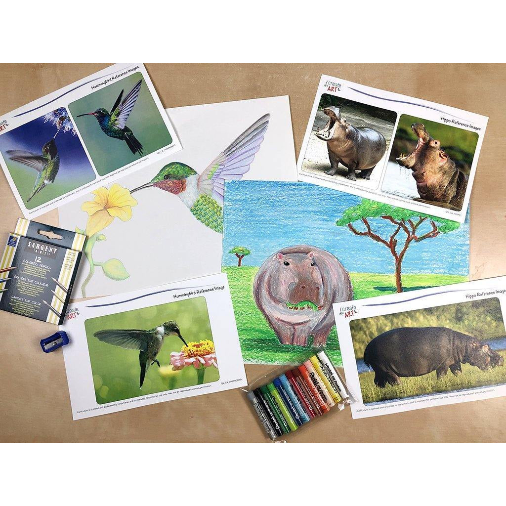 Creative Artist Series: Hippopotamus & Hummingbird Art Box I Create Art