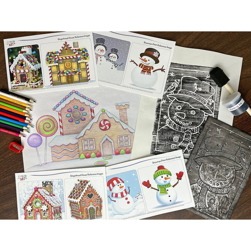 Creative Artist Series: Gingerbread House & Snowman Art Box I Create Art