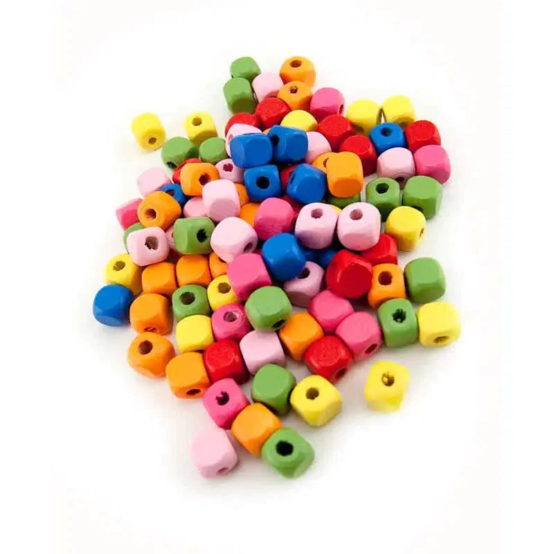 Beads (A, B, C Letters) Arts & Crafts HyGloss Wood - 90 Assrt Clr