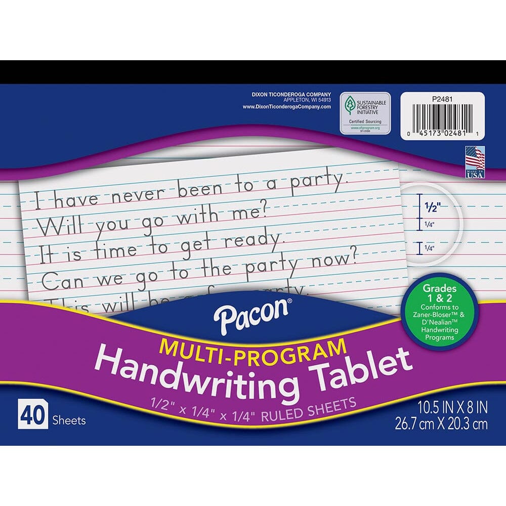 Handwriting Paper (Pads) Drawing & Painting Kits Pacon Long Ruled Pad Landscape