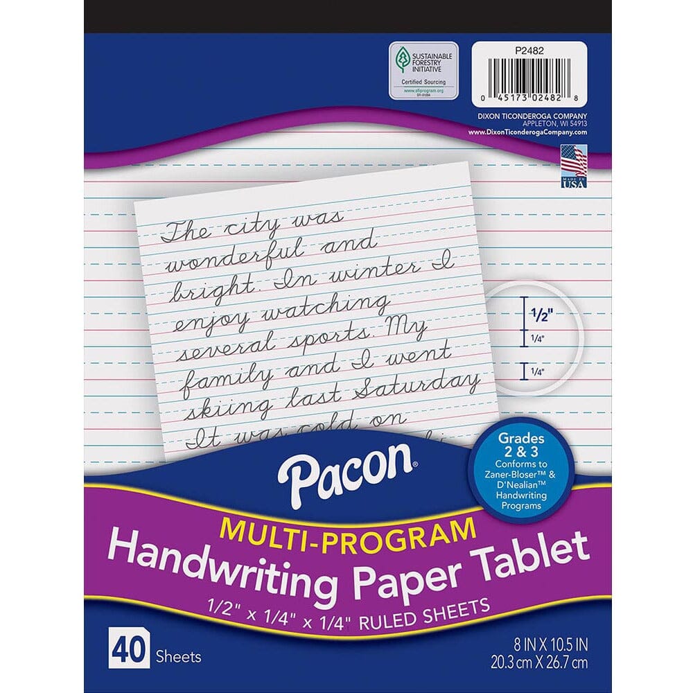 Handwriting Paper (Pads) Drawing & Painting Kits Pacon Short Ruled Pad Portrait