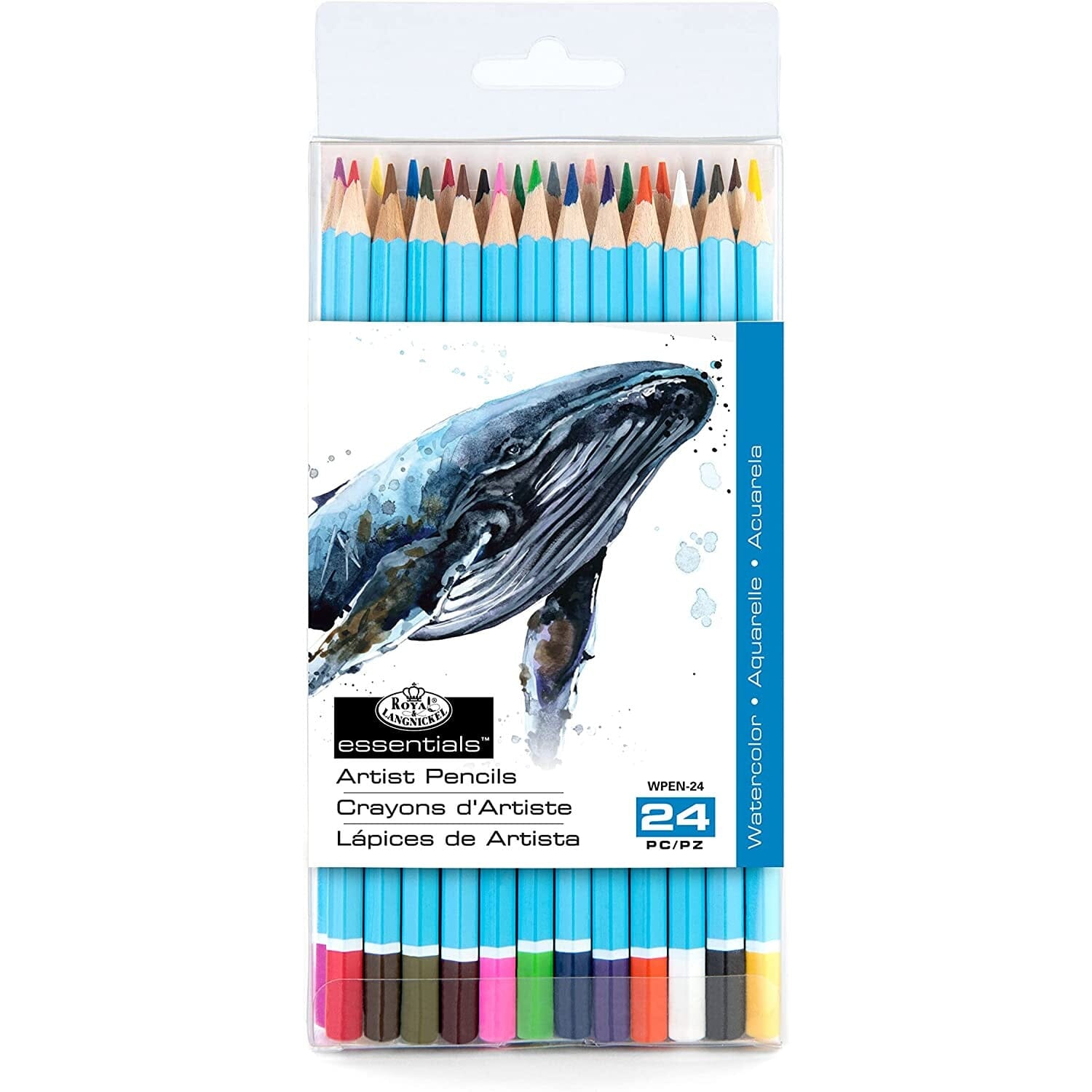 Watercolor Pencils Drawing & Painting Kits Royal Brush Set of 24