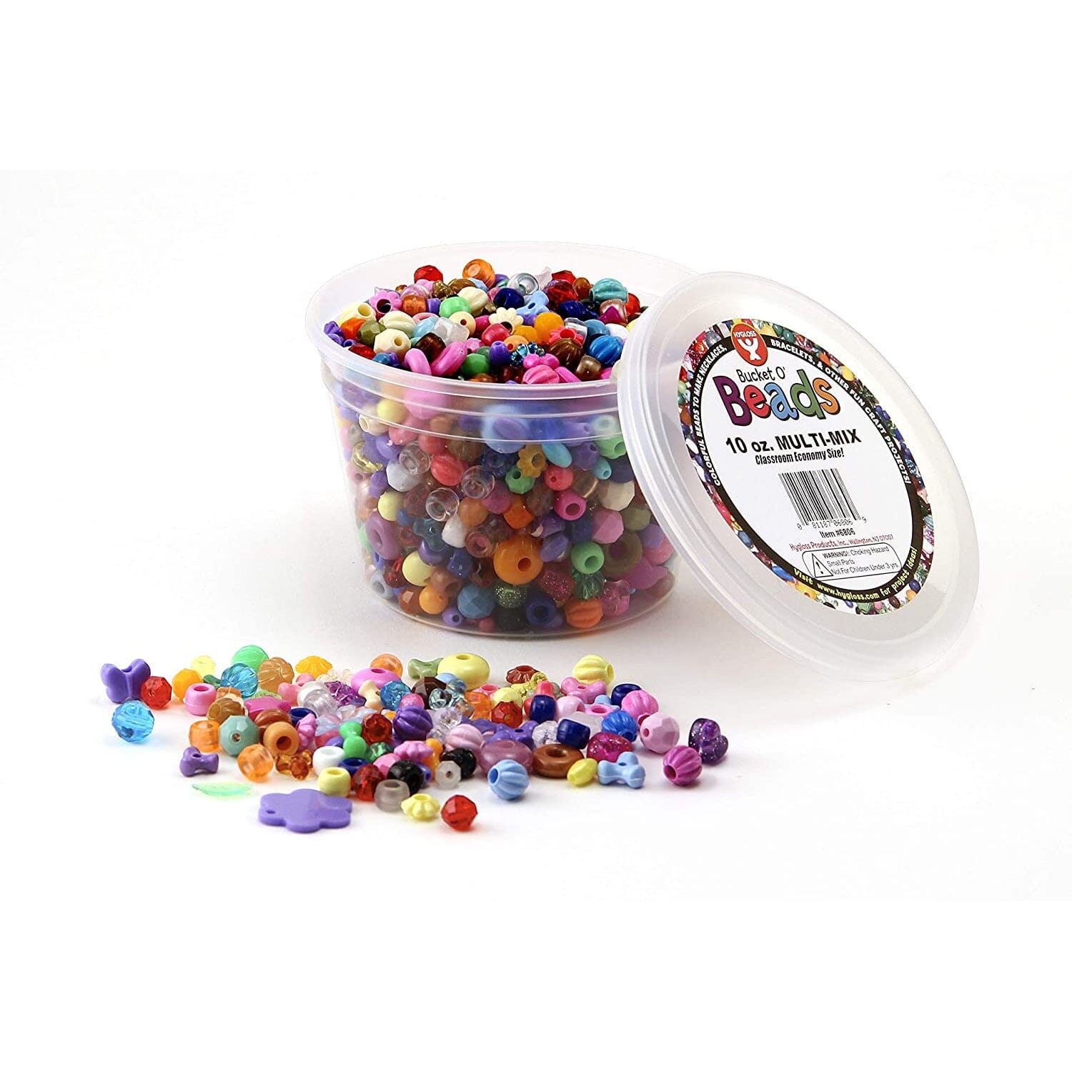 Bucket of Beads Multi Mix Arts & Crafts HyGloss 