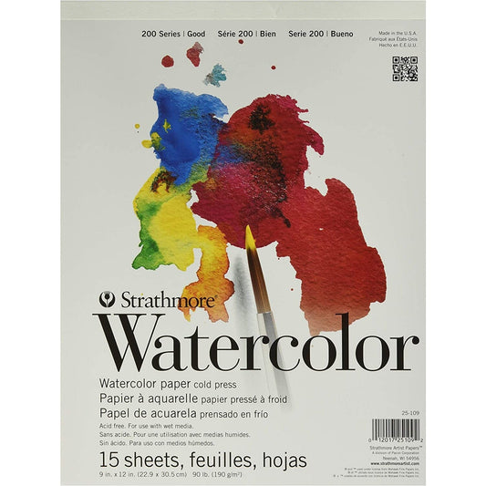 WATERCOLOR PAD Drawing & Painting Kits Strathmore 9 x 12 Pad