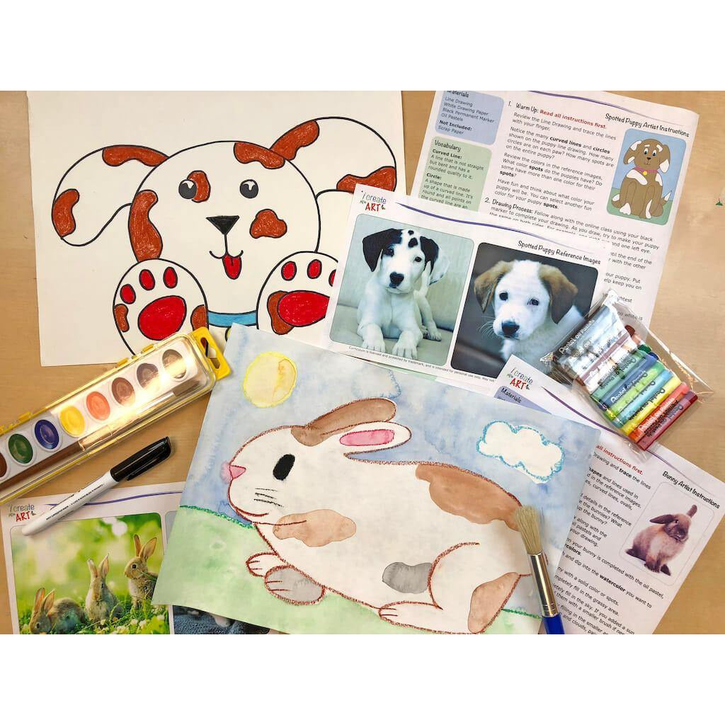 Young Artist Series: Bunny & Puppy Art Box I Create Art 