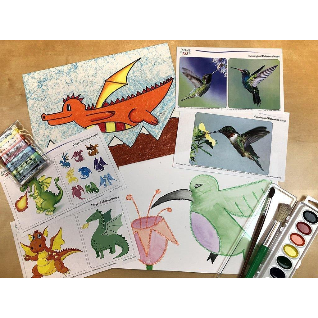 Young Artist Series: Dragon & Hummingbird Art Box I Create Art 