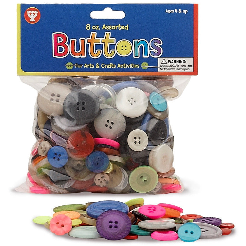Bucket of Buttons Arts & Crafts Hygloss 8 oz Bag