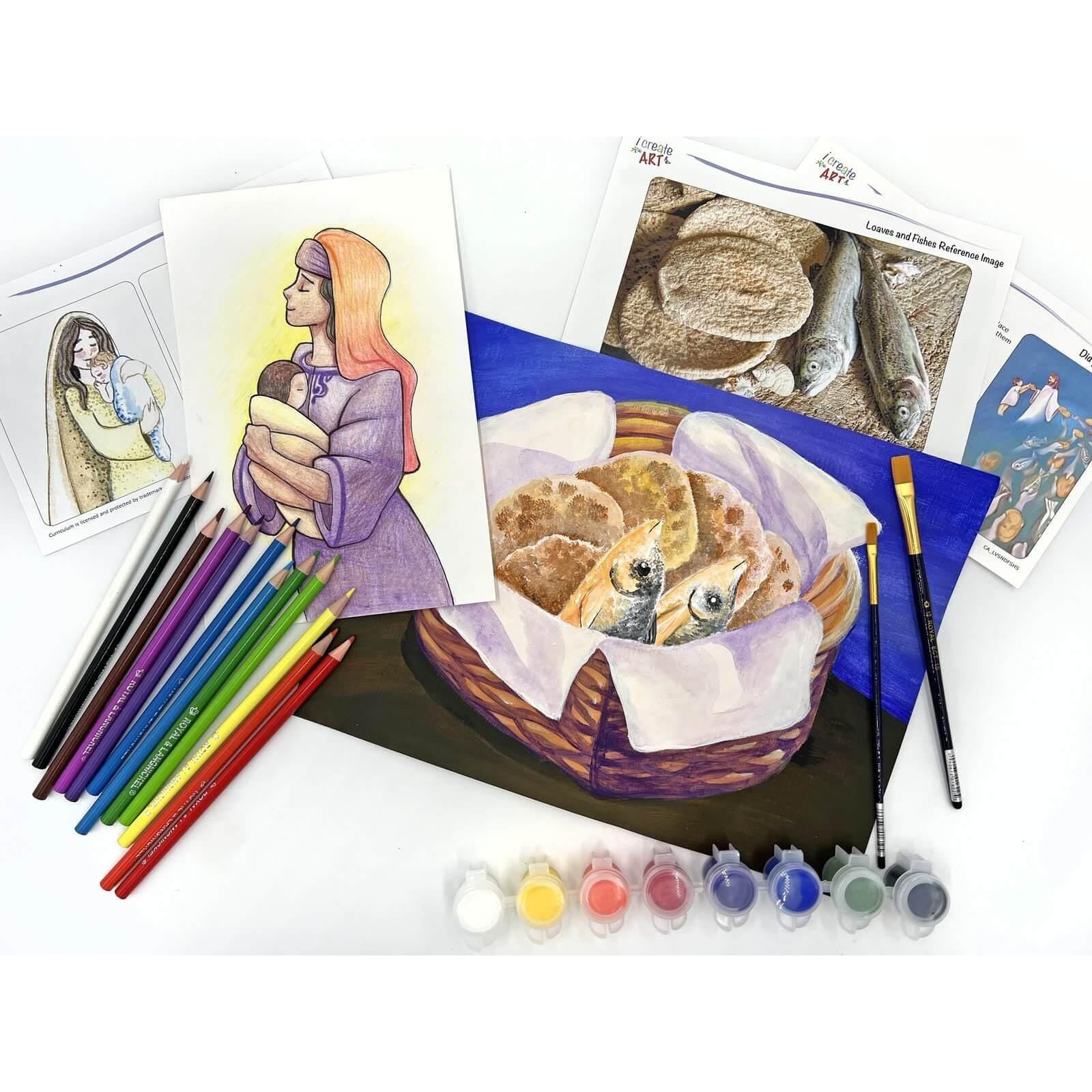 Christian Art Box L (Hannah and Fishes) Art & Craft Kits I Create Art 