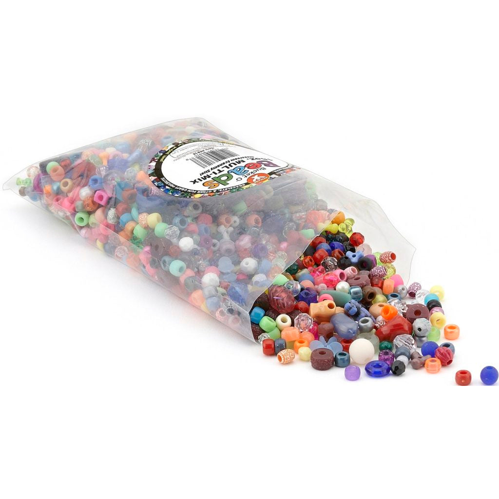 Bucket of Beads Multi Mix Arts & Crafts HyGloss 1 lb Bag